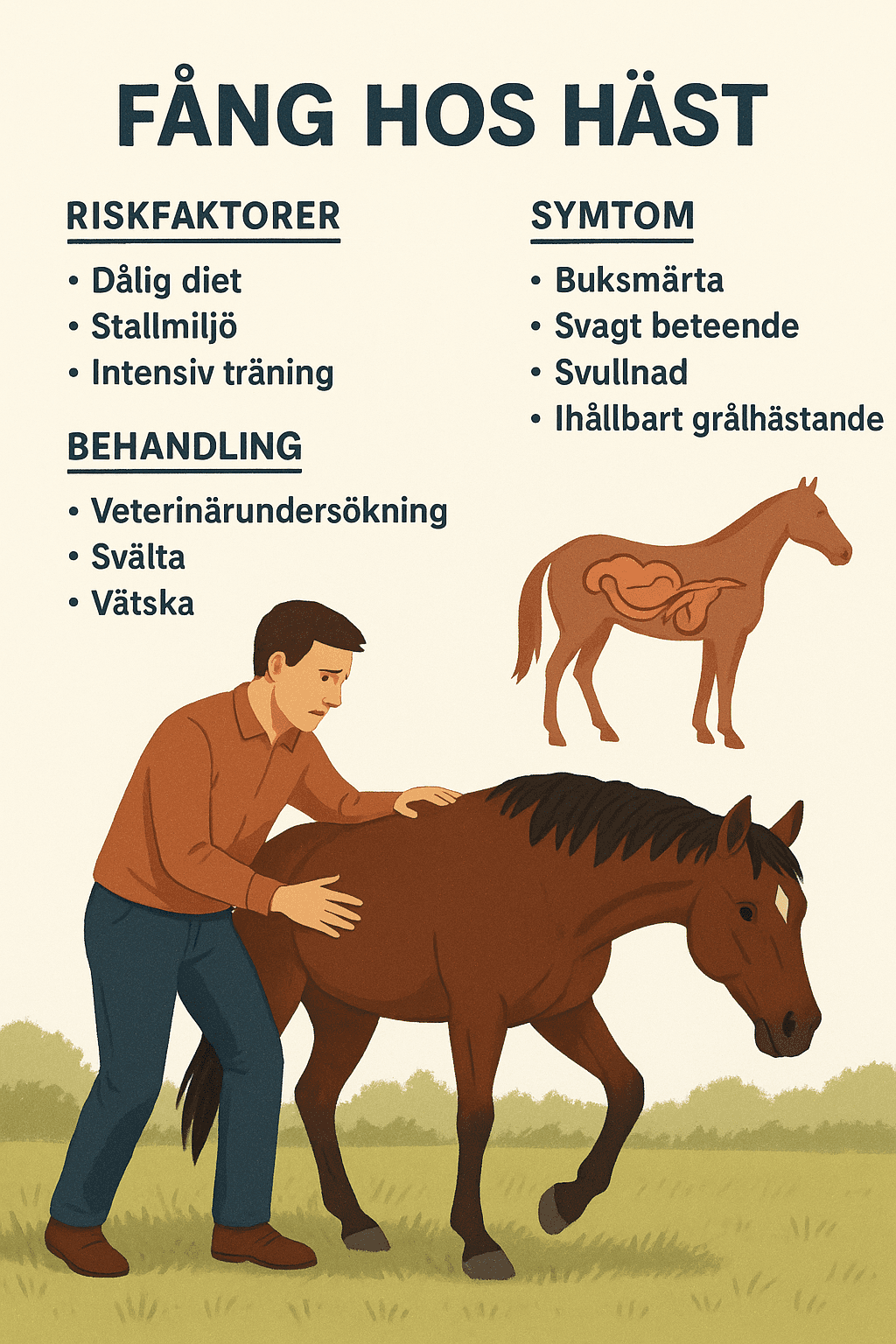 Fång hos häst – riskfaktorer, symtom och behandling
