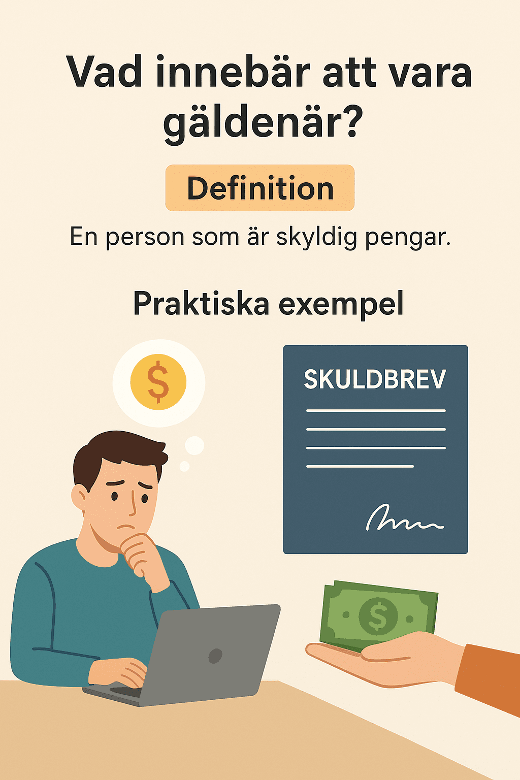 Vad innebär att vara gäldenär? Definition och praktiska exempel