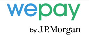 WePay by JP Morgan-logotyp i blått och grönt.