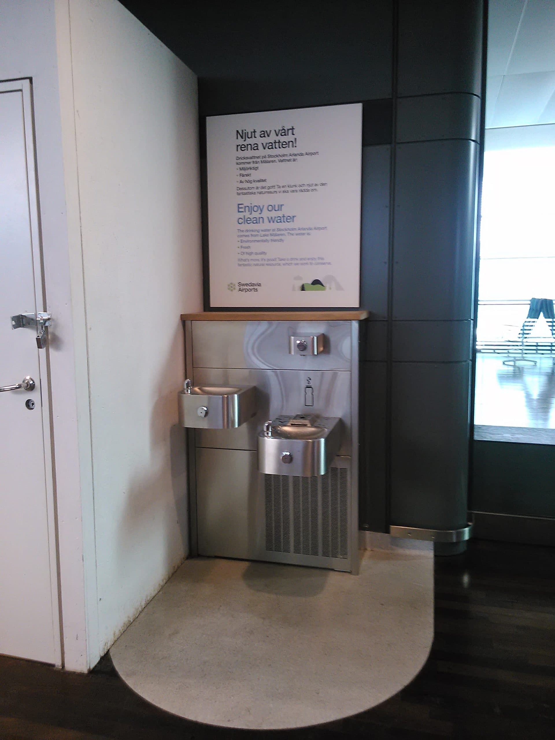 Drinking water station at Arlanda Airport.
