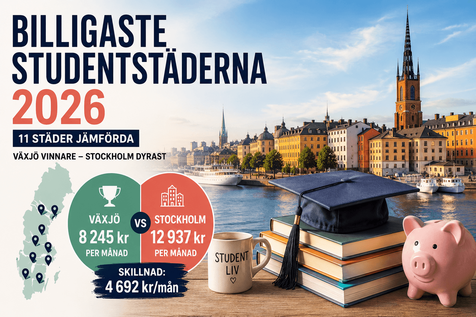billigaste studentstäderna 2026