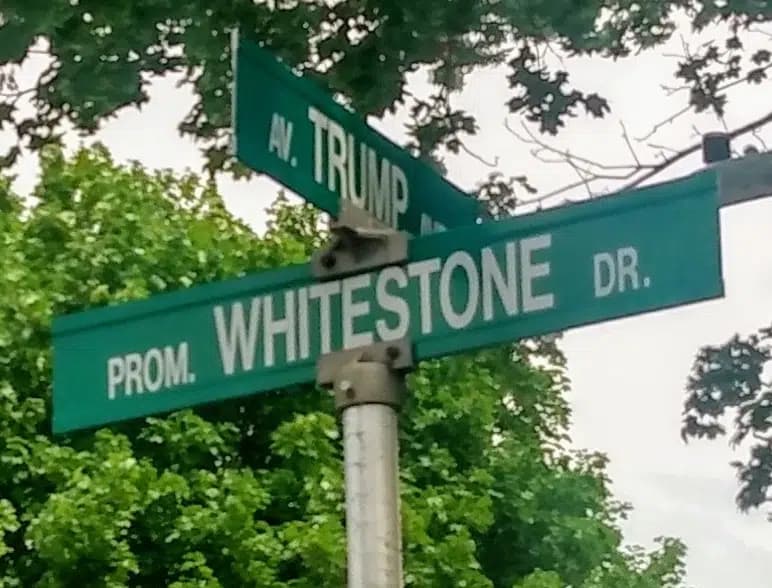 Gatuskylt för Trump Avenue i Ottawa.
