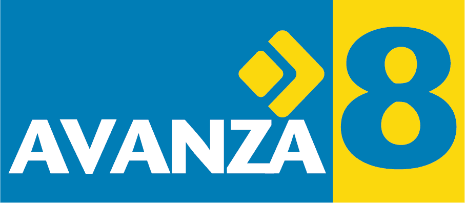 Logotyp för Avanza med en blå och gul design.