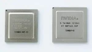 Två Nvidia-chip, T20 och T30, på en vit bakgrund.