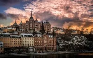 Bostadshus med fasader på Södermalm i Stockholm