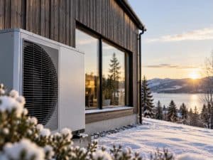 Nibe-aktien: värmepump vid modernt vinterhus